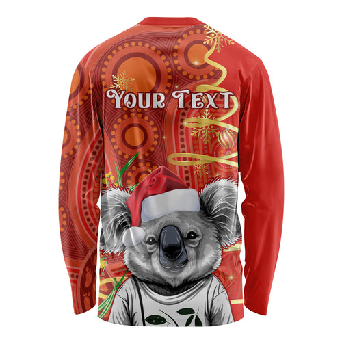 personalised-australia-koala-christmas-long-sleeve-shirt-aboriginal-art-with-golden-wattle