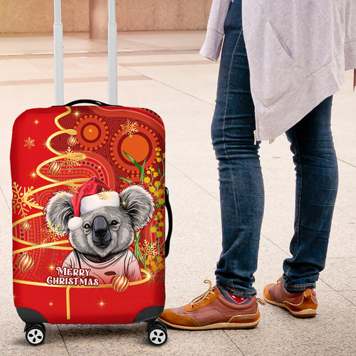 personalised-australia-koala-christmas-luggage-cover-aboriginal-art-with-golden-wattle