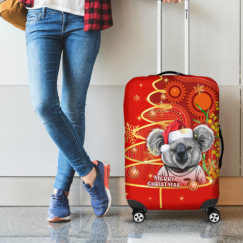 personalised-australia-koala-christmas-luggage-cover-aboriginal-art-with-golden-wattle
