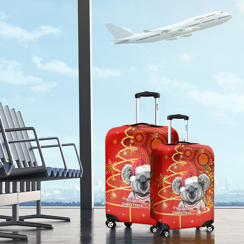 personalised-australia-koala-christmas-luggage-cover-aboriginal-art-with-golden-wattle