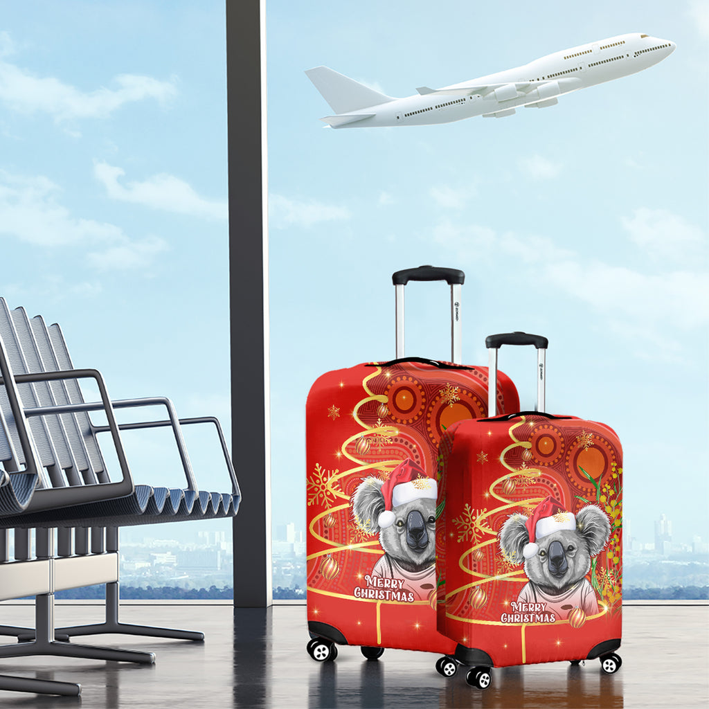 personalised-australia-koala-christmas-luggage-cover-aboriginal-art-with-golden-wattle