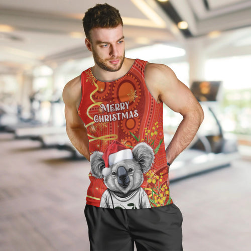 personalised-australia-koala-christmas-men-tank-top-aboriginal-art-with-golden-wattle