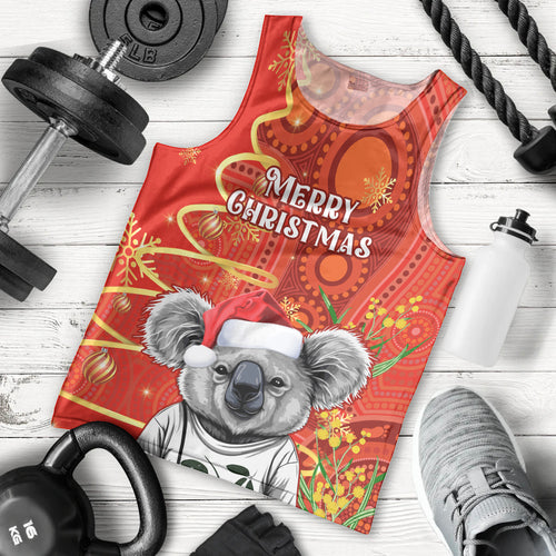 personalised-australia-koala-christmas-men-tank-top-aboriginal-art-with-golden-wattle
