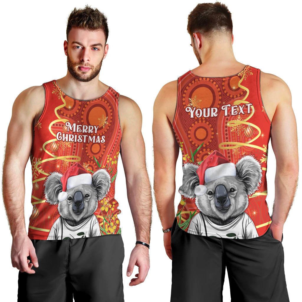 personalised-australia-koala-christmas-men-tank-top-aboriginal-art-with-golden-wattle
