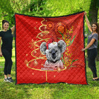 personalised-australia-koala-christmas-quilt-aboriginal-art-with-golden-wattle