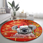 personalised-australia-koala-christmas-round-carpet-aboriginal-art-with-golden-wattle