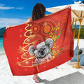 personalised-australia-koala-christmas-sarong-aboriginal-art-with-golden-wattle