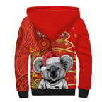 personalised-australia-koala-christmas-sherpa-hoodie-aboriginal-art-with-golden-wattle