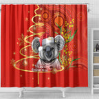 personalised-australia-koala-christmas-shower-curtain-aboriginal-art-with-golden-wattle