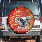 personalised-australia-koala-christmas-spare-tire-cover-aboriginal-art-with-golden-wattle