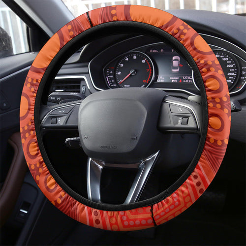 Australia Koala Christmas Steering Wheel Cover Aboriginal Art With Golden Wattle
