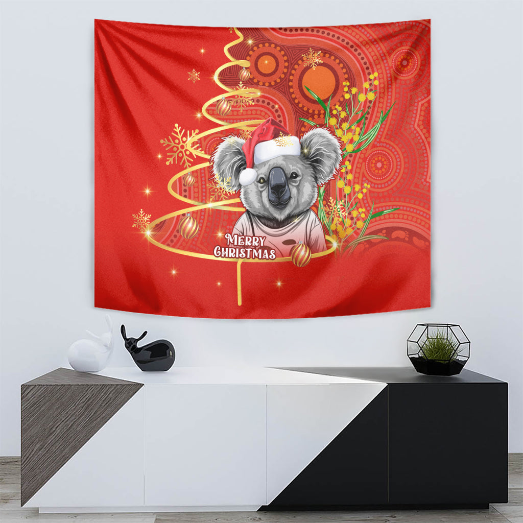 personalised-australia-koala-christmas-tapestry-aboriginal-art-with-golden-wattle