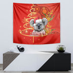 personalised-australia-koala-christmas-tapestry-aboriginal-art-with-golden-wattle