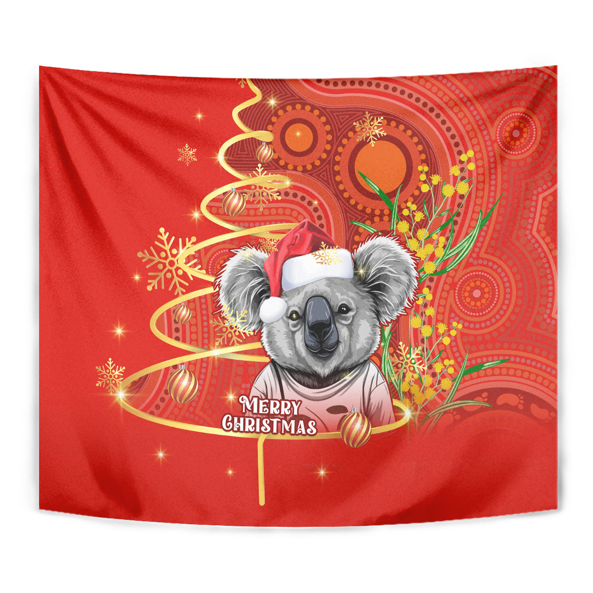 personalised-australia-koala-christmas-tapestry-aboriginal-art-with-golden-wattle