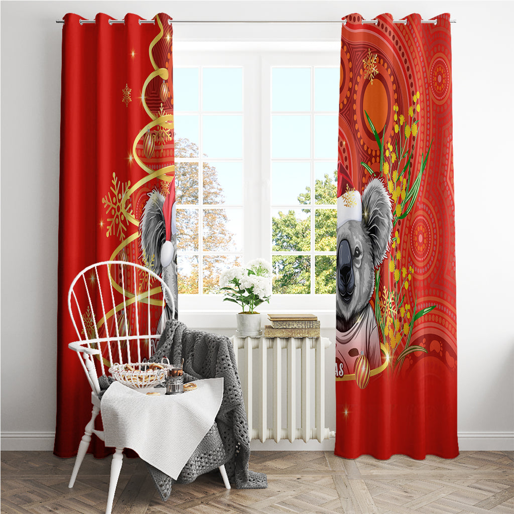 personalised-australia-koala-christmas-window-curtain-aboriginal-art-with-golden-wattle
