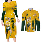 australia-soccer-couples-matching-long-sleeve-bodycon-dress-and-long-sleeve-button-shirt-ellie-carpenter-matildas-gold-version