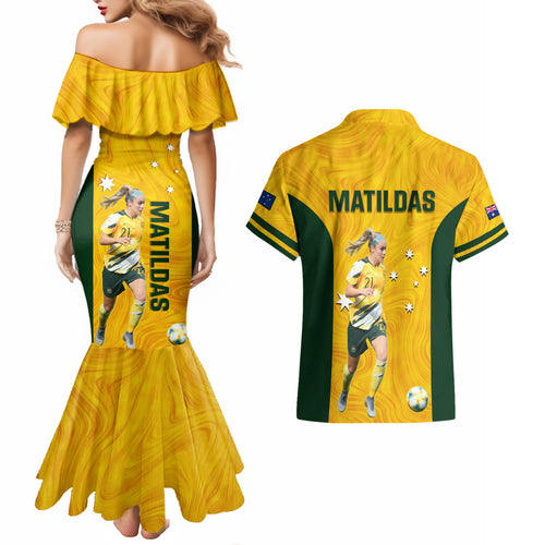 australia-soccer-couples-matching-mermaid-dress-and-hawaiian-shirt-ellie-carpenter-matildas-gold-version