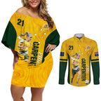 australia-soccer-couples-matching-off-shoulder-short-dress-and-long-sleeve-button-shirt-ellie-carpenter-matildas-gold-version