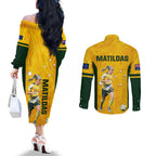 australia-soccer-couples-matching-off-the-shoulder-long-sleeve-dress-and-long-sleeve-button-shirt-ellie-carpenter-matildas-gold-version