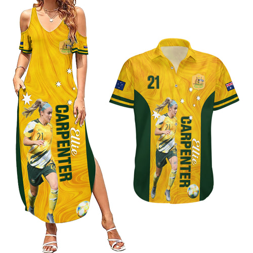 australia-soccer-couples-matching-summer-maxi-dress-and-hawaiian-shirt-ellie-carpenter-matildas-gold-version