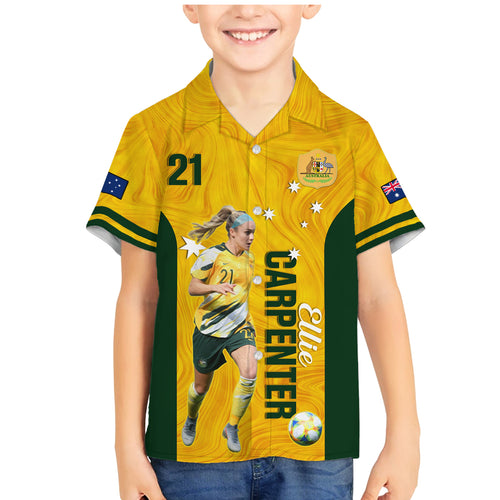 australia-soccer-family-matching-mermaid-dress-and-hawaiian-shirt-ellie-carpenter-matildas-gold-version
