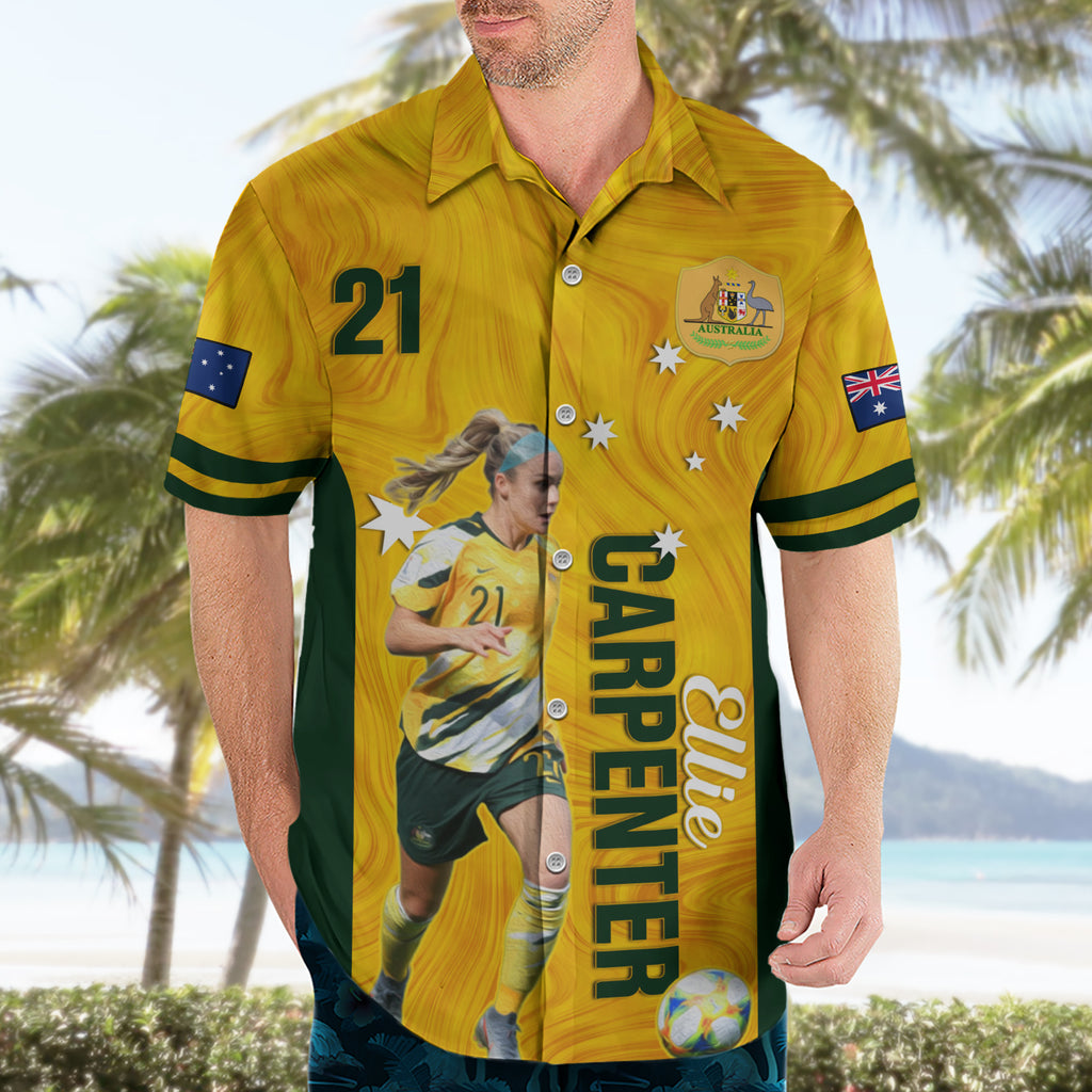 australia-soccer-hawaiian-shirt-ellie-carpenter-matildas-gold-version