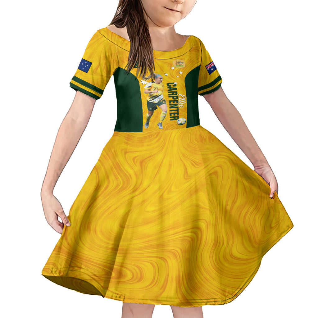 australia-soccer-kid-short-sleeve-dress-ellie-carpenter-matildas-gold-version