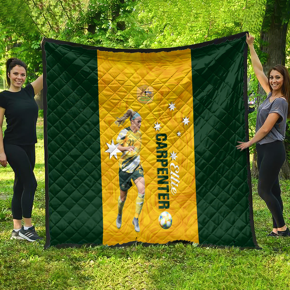 australia-soccer-quilt-ellie-carpenter-matildas-gold-version