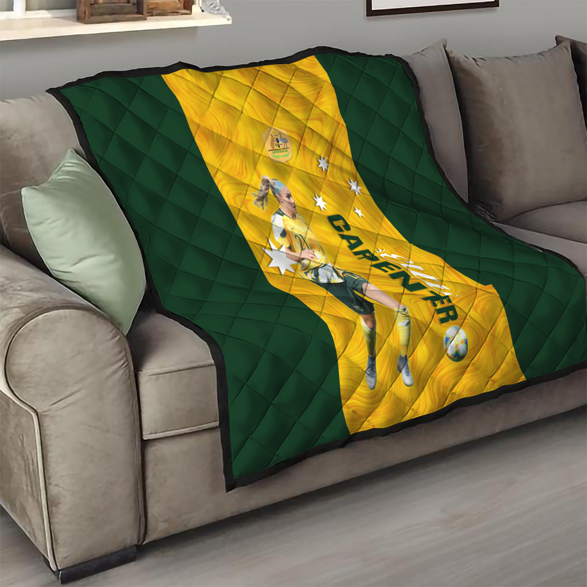 australia-soccer-quilt-ellie-carpenter-matildas-gold-version