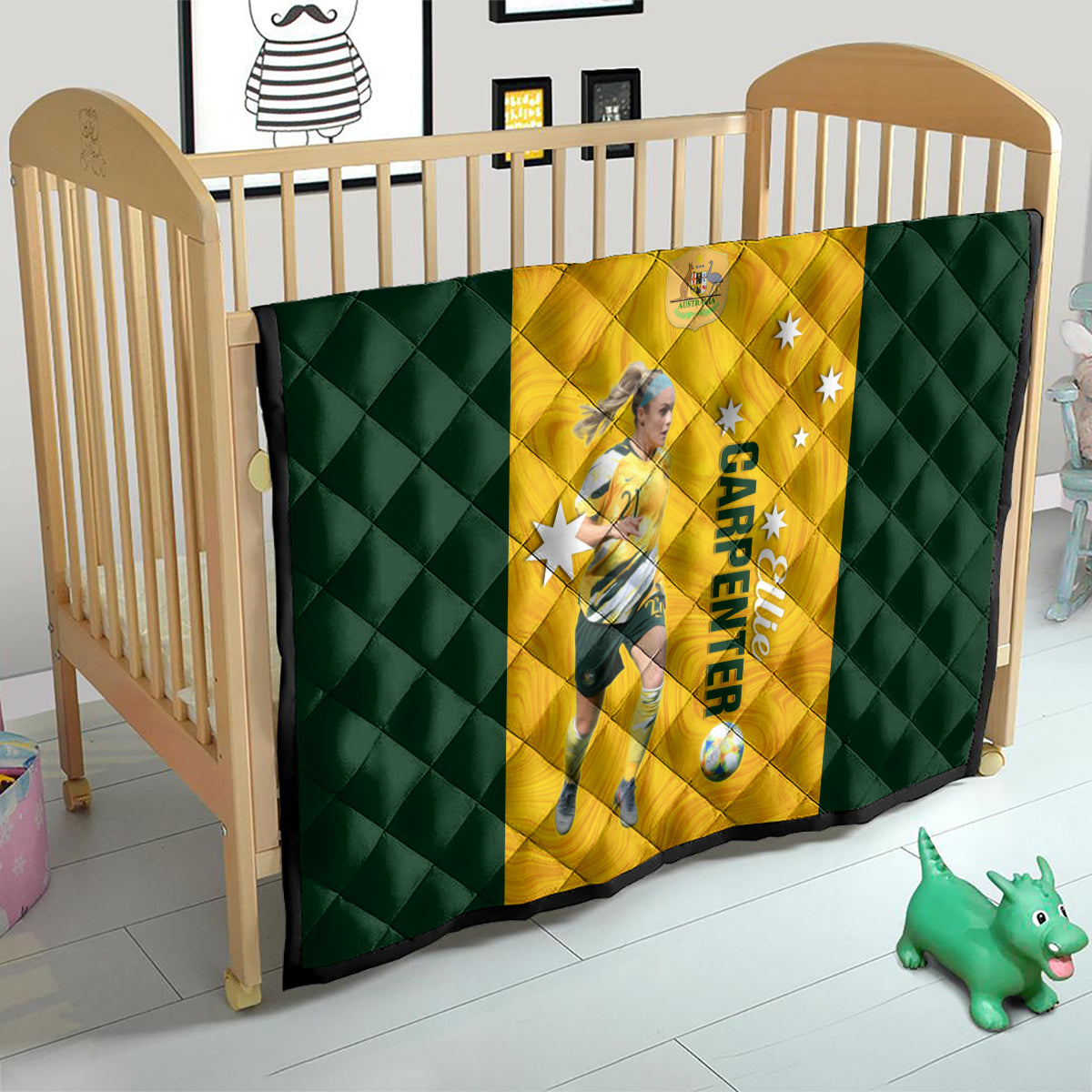australia-soccer-quilt-ellie-carpenter-matildas-gold-version