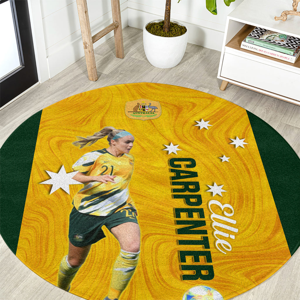 australia-soccer-round-carpet-ellie-carpenter-matildas-gold-version