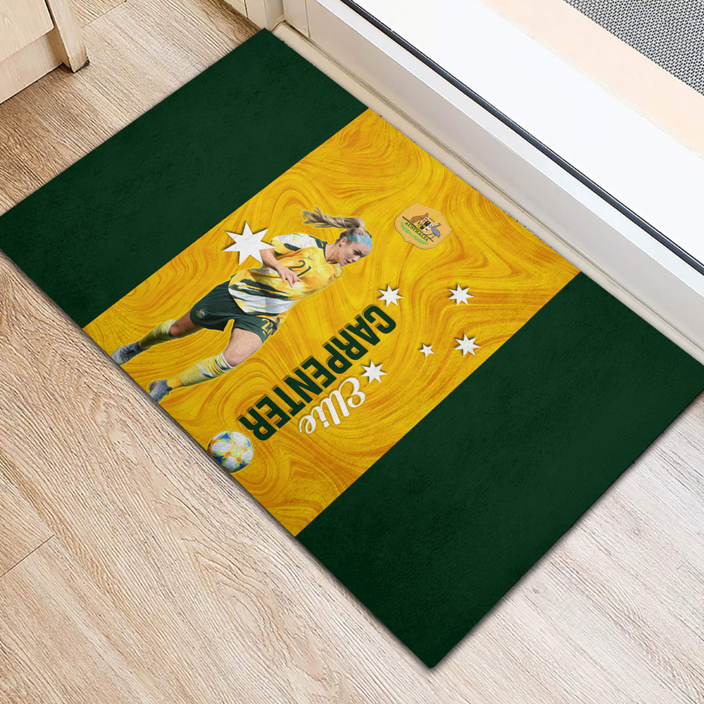 australia-soccer-rubber-doormat-ellie-carpenter-matildas-gold-version