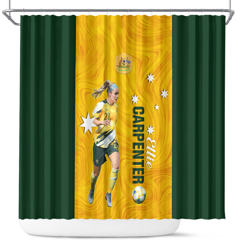 australia-soccer-shower-curtain-ellie-carpenter-matildas-gold-version