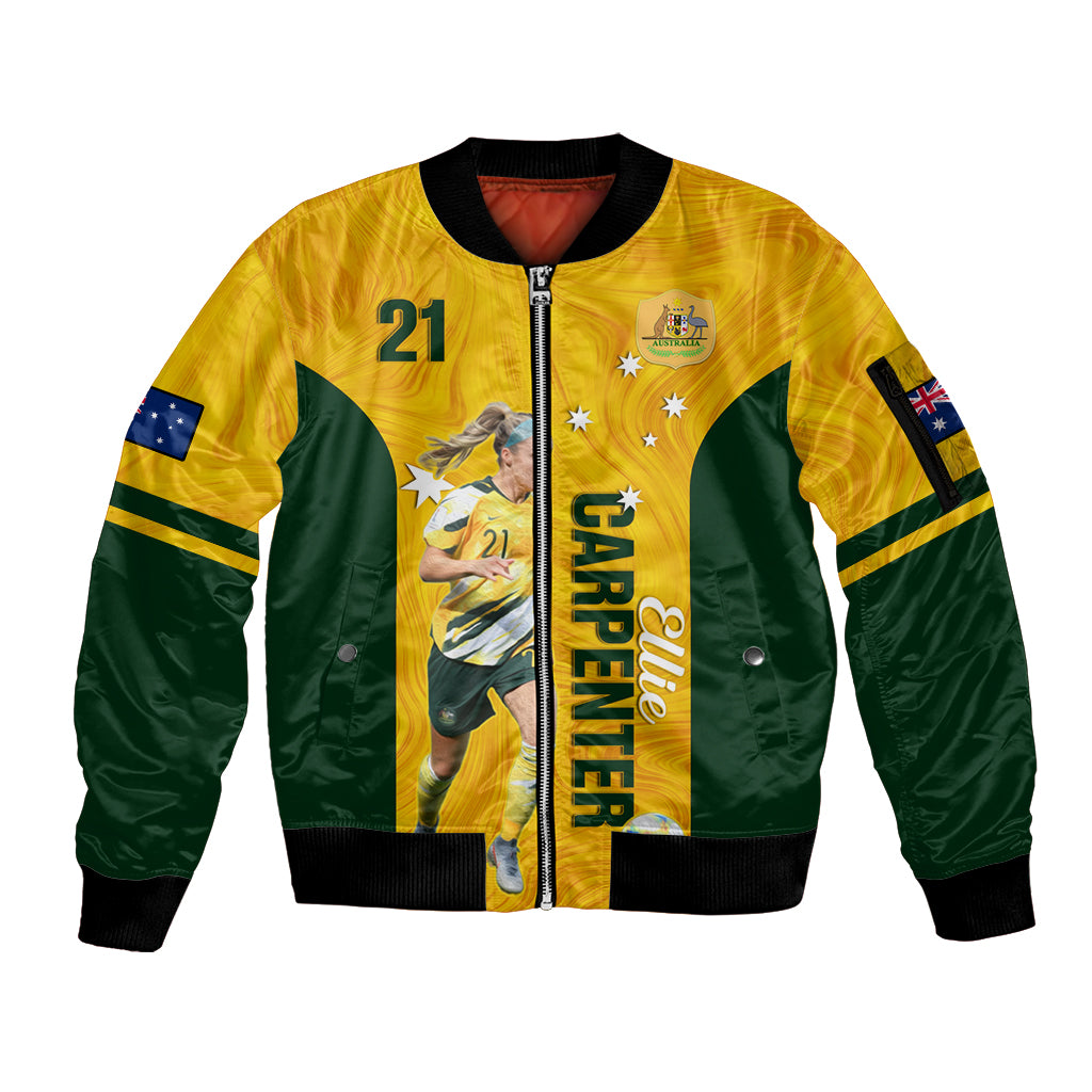 australia-soccer-sleeve-zip-bomber-jacket-ellie-carpenter-matildas-gold-version