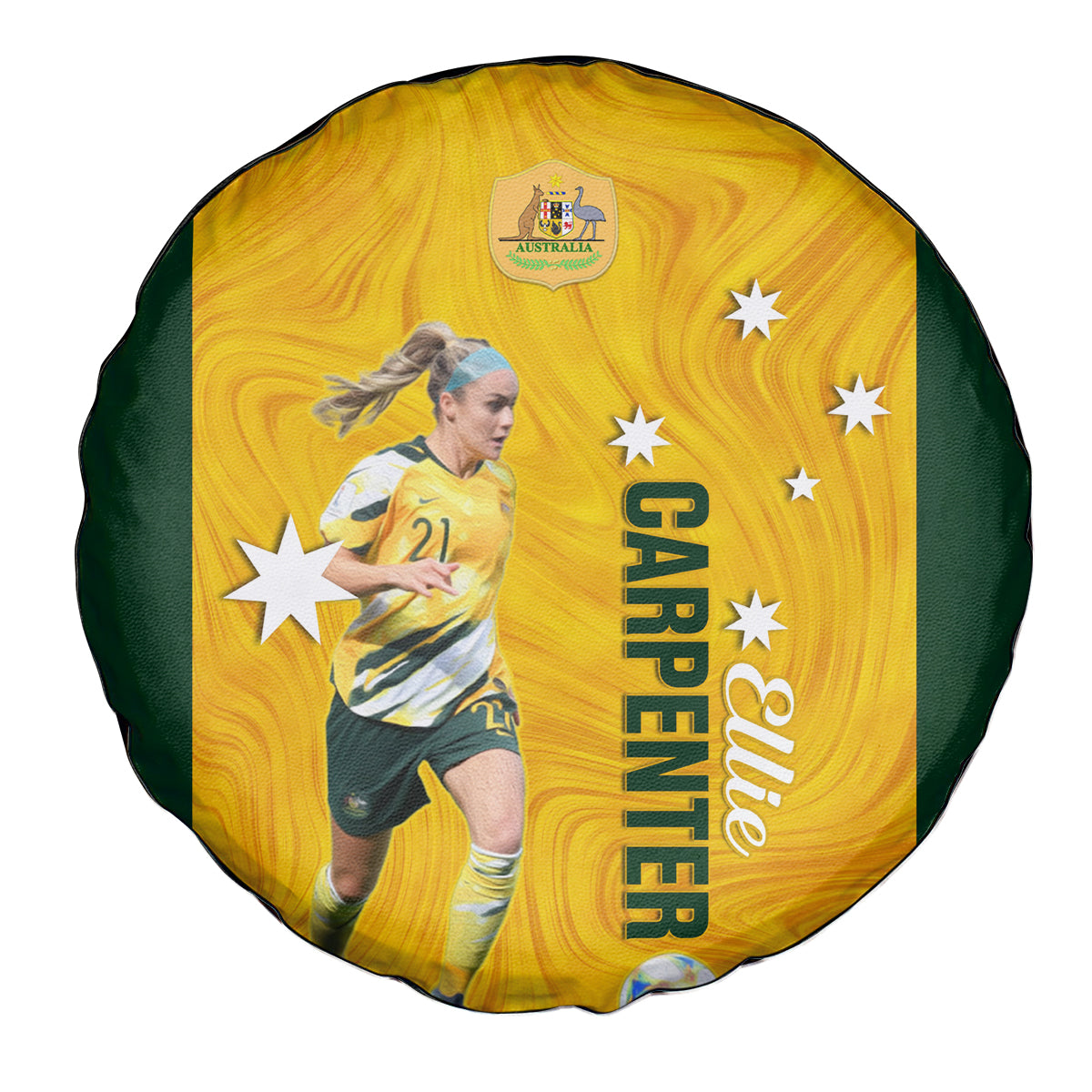 australia-soccer-spare-tire-cover-ellie-carpenter-matildas-gold-version