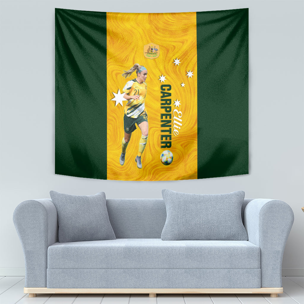 australia-soccer-tapestry-ellie-carpenter-matildas-gold-version