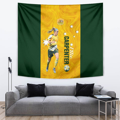 australia-soccer-tapestry-ellie-carpenter-matildas-gold-version