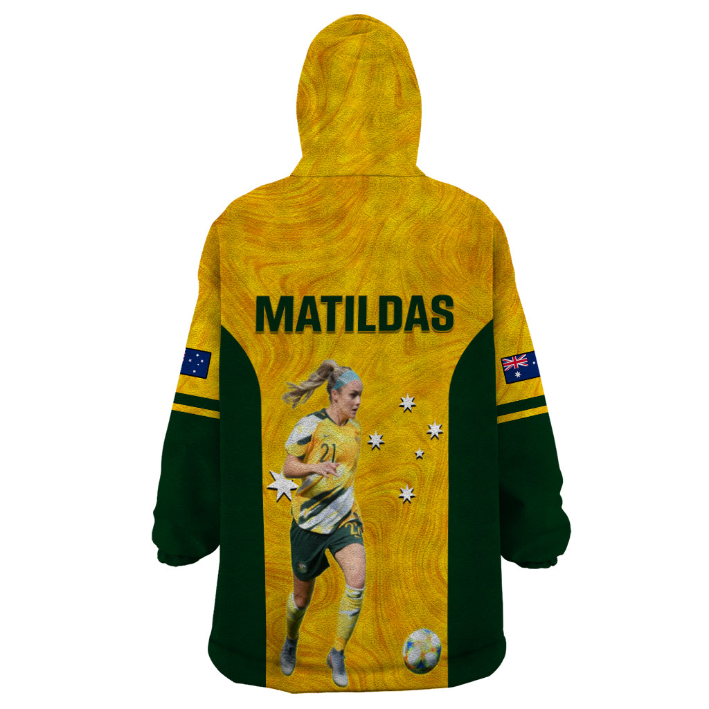 australia-soccer-wearable-blanket-hoodie-ellie-carpenter-matildas-gold-version