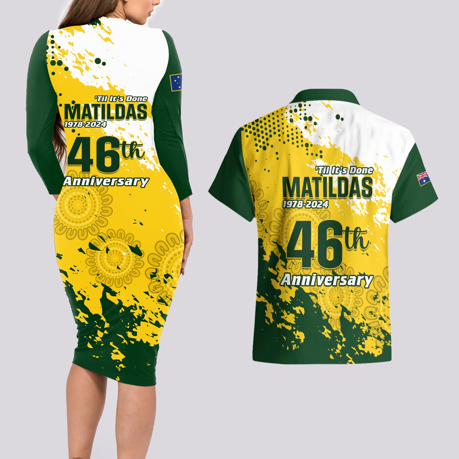 australia-soccer-couples-matching-long-sleeve-bodycon-dress-and-hawaiian-shirt-til-its-done-matildas-2024-happy-46th-anniversary