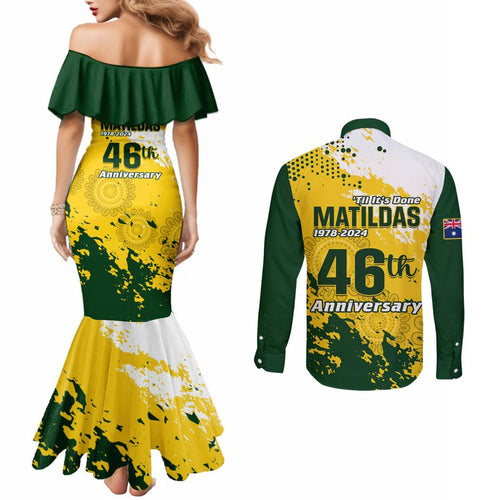 australia-soccer-couples-matching-mermaid-dress-and-long-sleeve-button-shirt-til-its-done-matildas-2024-happy-46th-anniversary