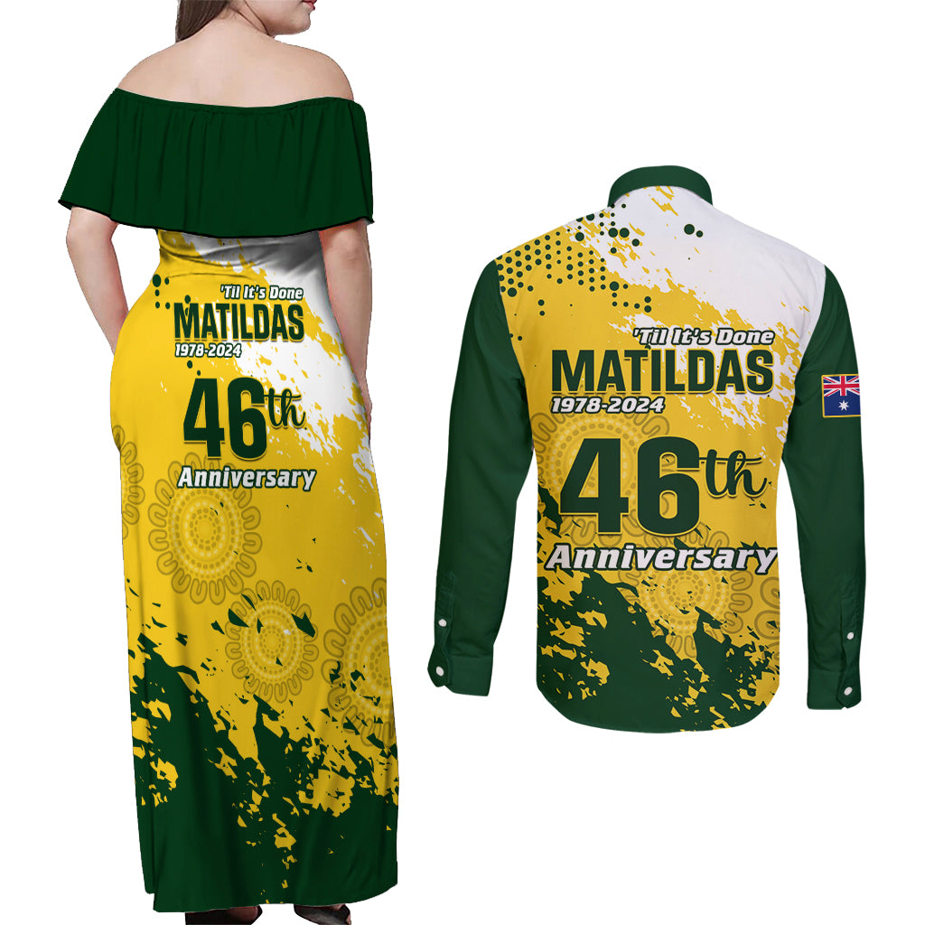 australia-soccer-couples-matching-off-shoulder-maxi-dress-and-long-sleeve-button-shirt-til-its-done-matildas-2024-happy-46th-anniversary
