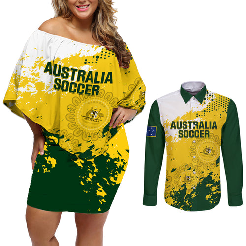 australia-soccer-couples-matching-off-shoulder-short-dress-and-long-sleeve-button-shirt-til-its-done-matildas-2024-happy-46th-anniversary