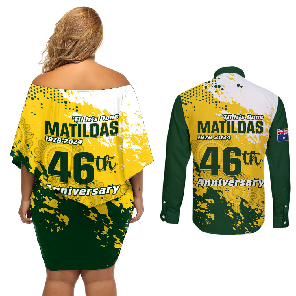 australia-soccer-couples-matching-off-shoulder-short-dress-and-long-sleeve-button-shirt-til-its-done-matildas-2024-happy-46th-anniversary