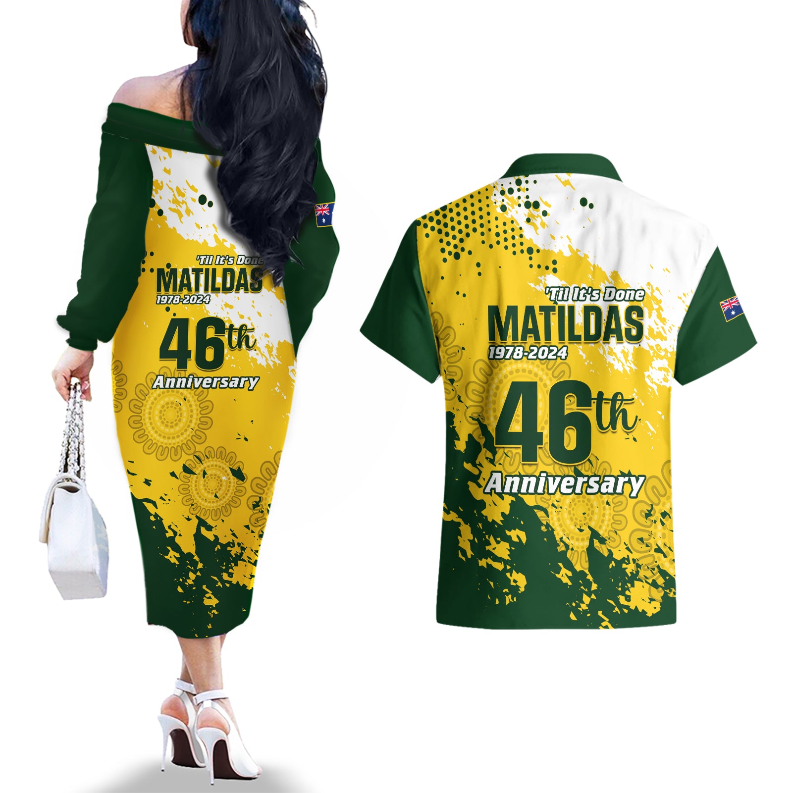 australia-soccer-couples-matching-off-the-shoulder-long-sleeve-dress-and-hawaiian-shirt-til-its-done-matildas-2024-happy-46th-anniversary