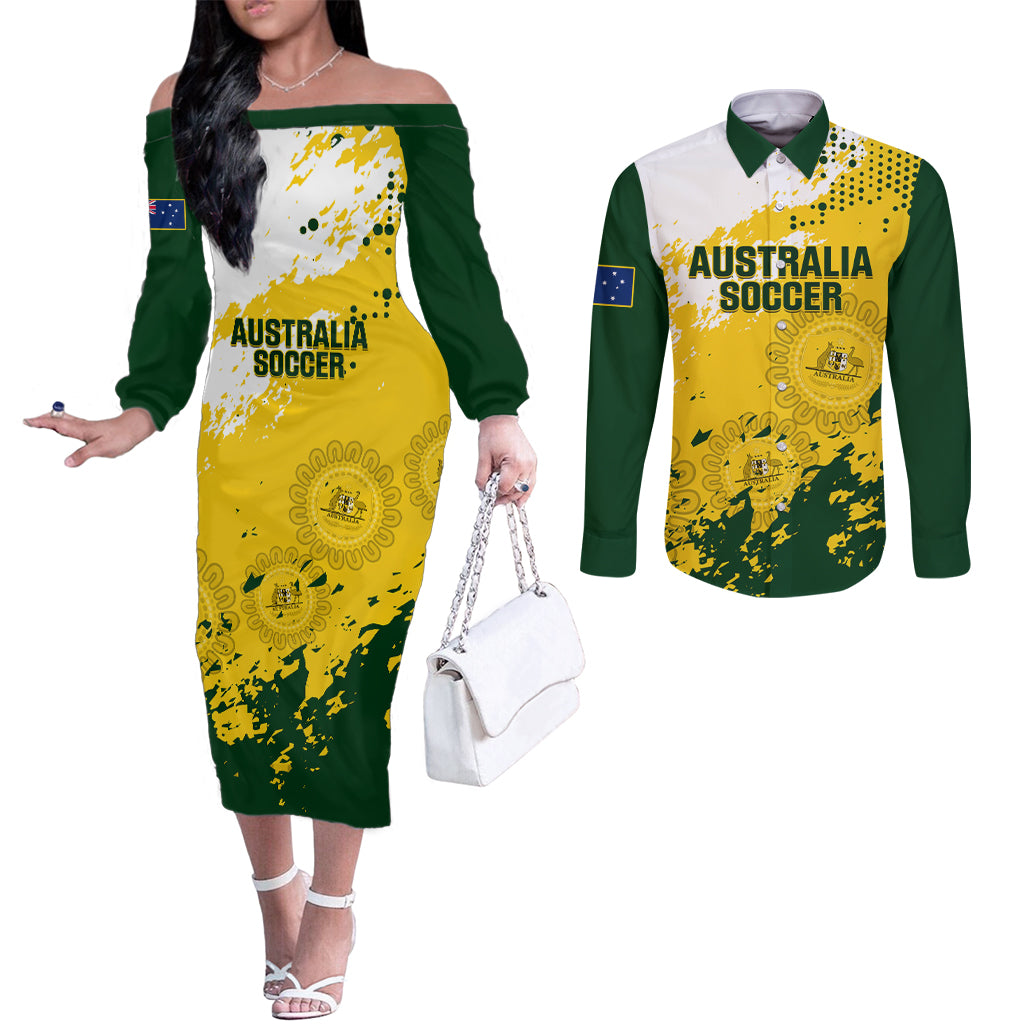 australia-soccer-couples-matching-off-the-shoulder-long-sleeve-dress-and-long-sleeve-button-shirt-til-its-done-matildas-2024-happy-46th-anniversary