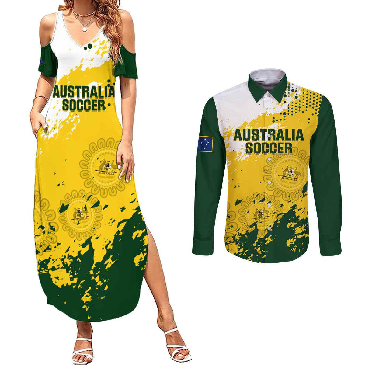 australia-soccer-couples-matching-summer-maxi-dress-and-long-sleeve-button-shirt-til-its-done-matildas-2024-happy-46th-anniversary