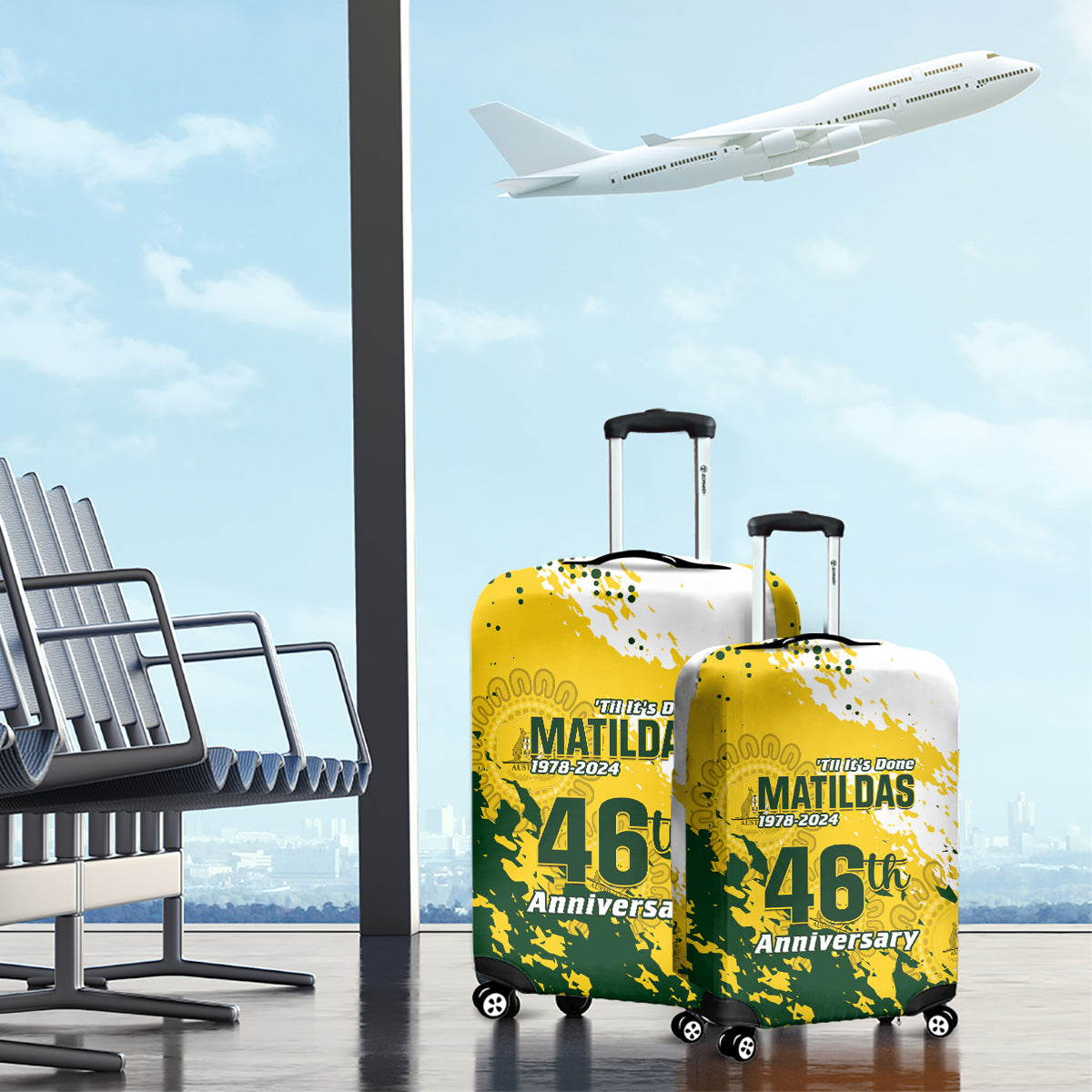 australia-soccer-luggage-cover-til-its-done-matildas-2024-happy-46th-anniversary