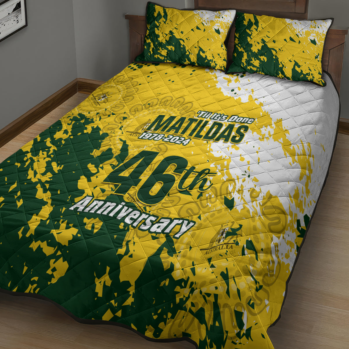 australia-soccer-quilt-bed-set-til-its-done-matildas-2024-happy-46th-anniversary