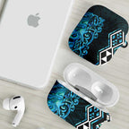 Turquoise Aotearoa AirPods Case Taniko Motifs With Paua Shell Kowhaiwhai - Aussie Hoodie