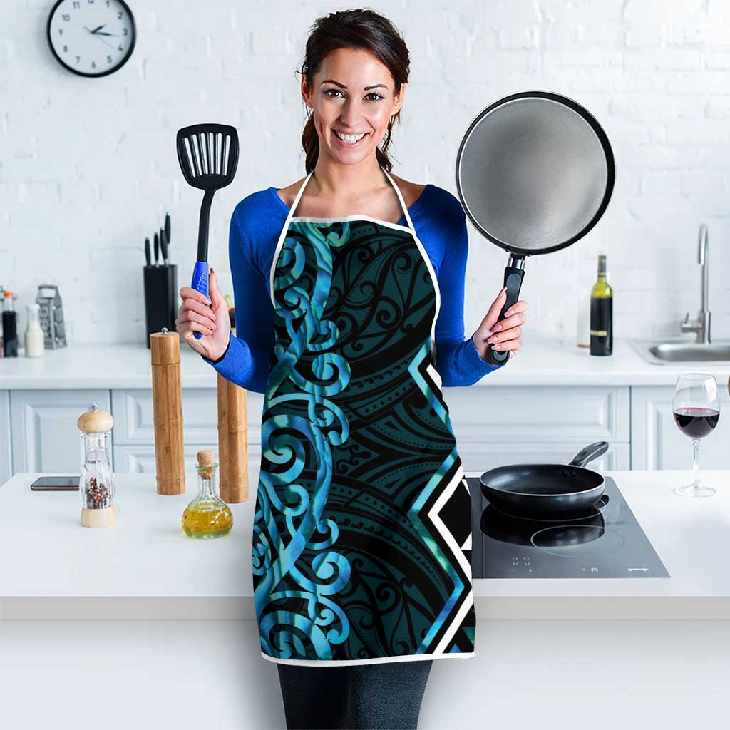 Turquoise Aotearoa Apron Taniko Motifs With Paua Shell Kowhaiwhai - Aussie Hoodie